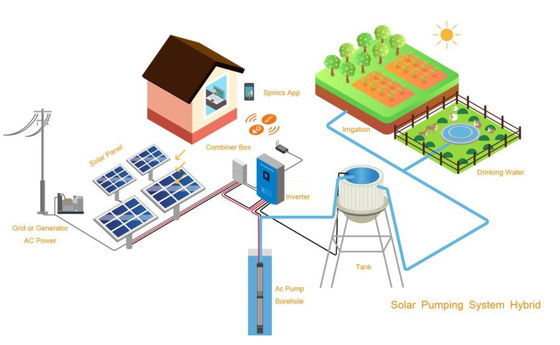DC Spannung schwanzloses Solarwasserpumpen-System für ländlichen Standort